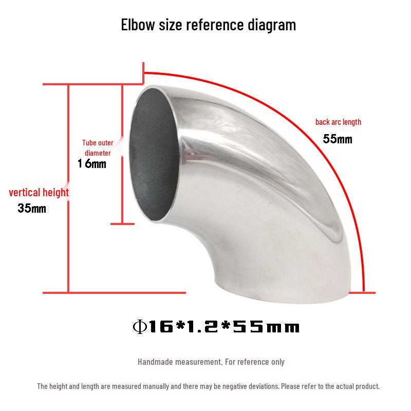 304 Stainless Steel 90° Elbow for Exhaust and Handrail Systems