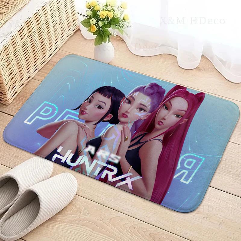 Kpop D-demon Hunters Floor Mat Rectangle Anti-slip Home Soft Badmat Front Door Indoor Outdoor Mat Welcome Doormat