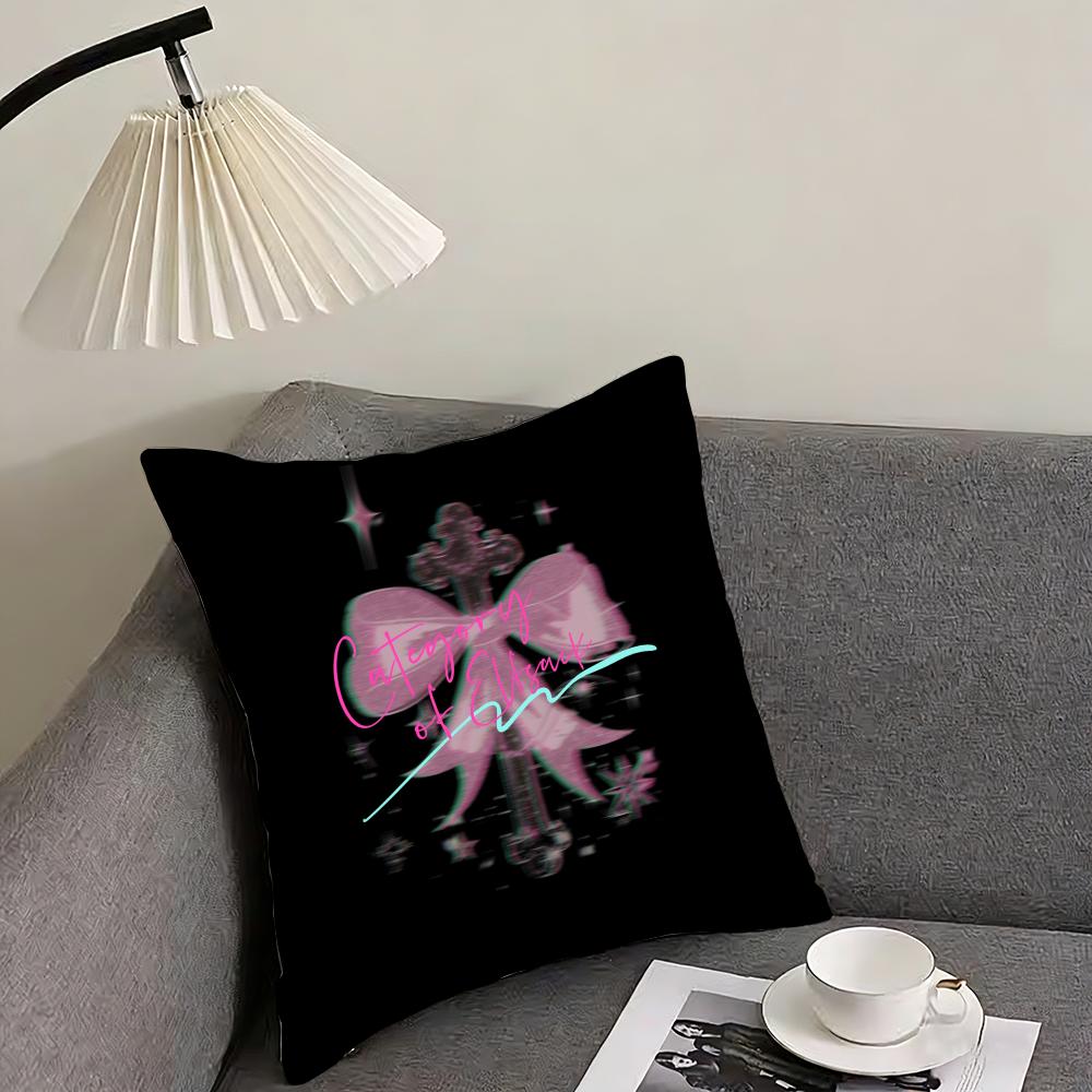 Korean trendy bow Cushion Cover Reversible Plush Pillow Cover – For car, sofa, bedroom, perfect as a gift.