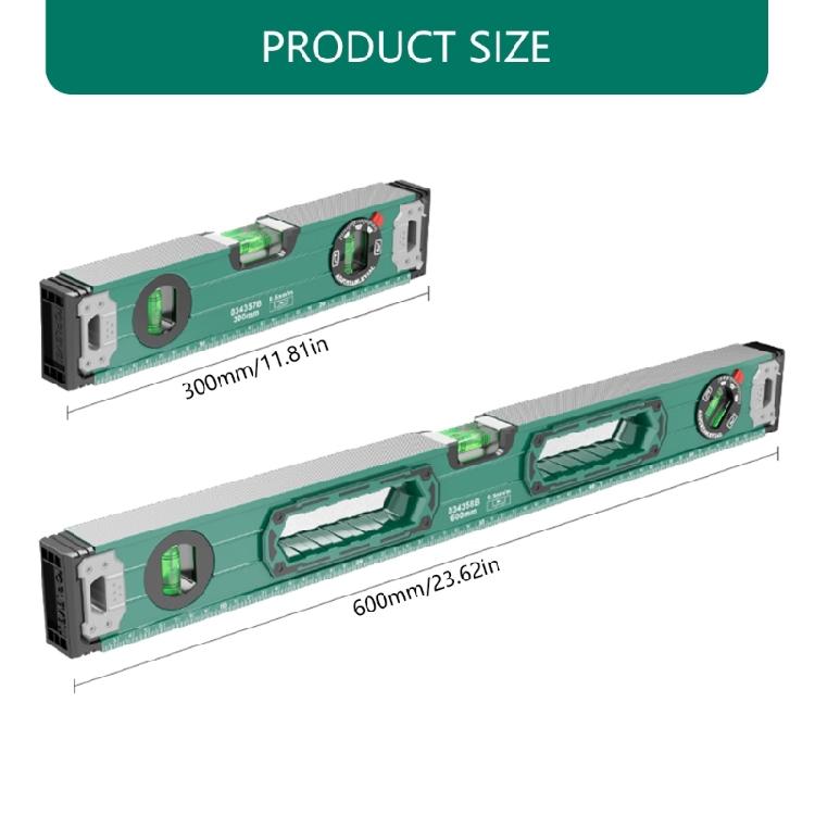 12in/24in Aluminum Ruler Strong Magnetic Ruler 45/90/180 Degree Bubble Measureing Ruler Ruler Tool