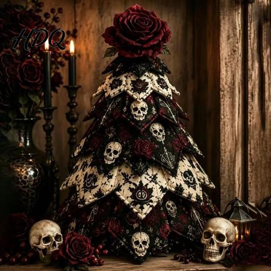 Idee Regalo Pensate Fatte a Mano Kit Creativo Patchwork Vintage Kit Artigianale Albero di Natale in Tessuto Trapuntato Fai-da-te Set da Cucito di Natale da Tavolo per Principianti