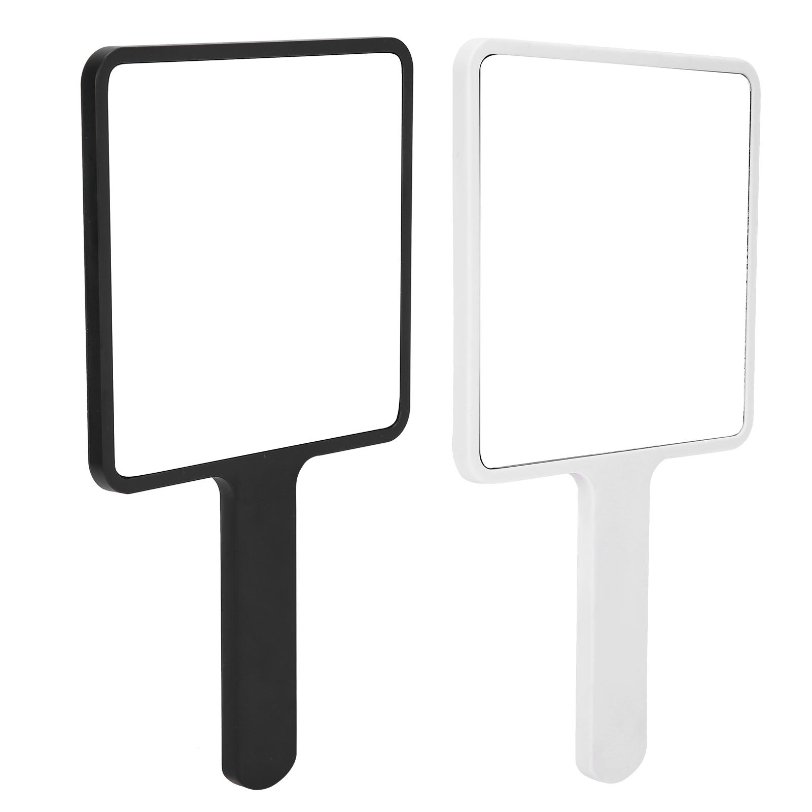 

2pcs Handheld Makeup Mirror Portable Square Vanity Mirror Compact Beauty Cosmetic Tool