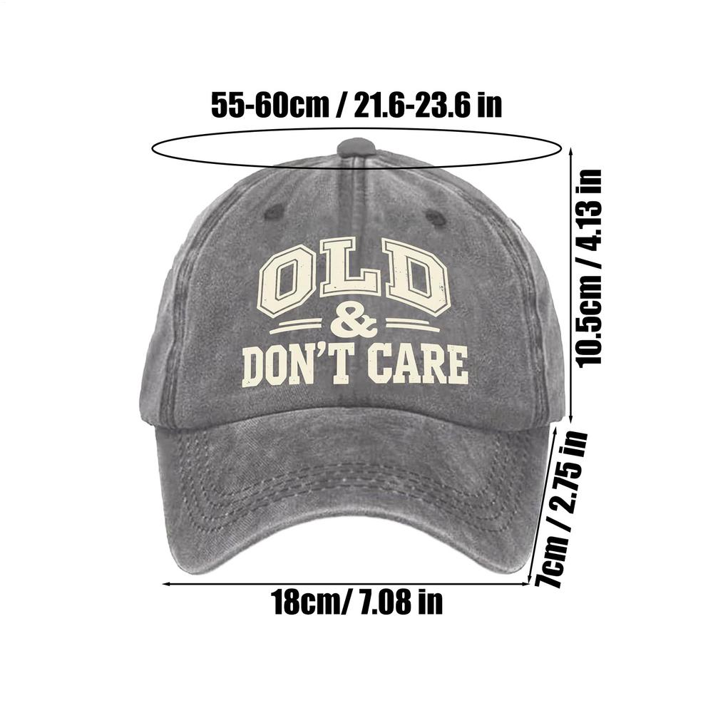 Vintage Baseball Caps Retro OLD Dont Care  Printing Hat Unisex Style Distressed Washed Headwear Outdoor All Seasons Travel Hats