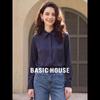 Basic House Women's Polo Collar Long Sleeve Shirt
