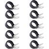 ZIMISI 10PCS 3/16" Brake Line Clip Set, Rubber Cushioned Insulated Tube Galvanized Steel Clamps, Vinyl Coated Cable Clamp Tube Holder, Metal Pipe