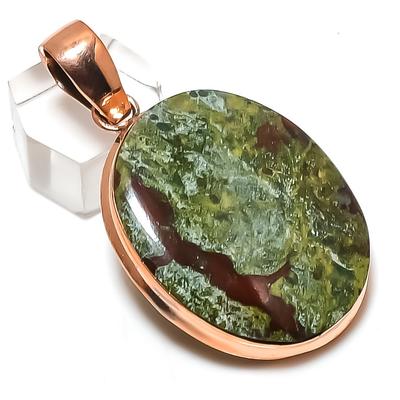 Natural Dragon Blood Gemstone 925 Sterling Silver Jewelry Pendant 2.17" F5F18