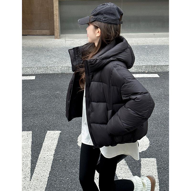 White duck down foreign style age-reducing short small hooded down jacket temperament thin coat