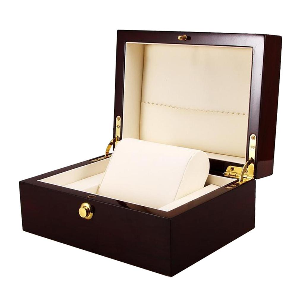 Solid Wood Case Display Organizer, mens Women Jewelry Watches Storage Boxes Holder with Pillow