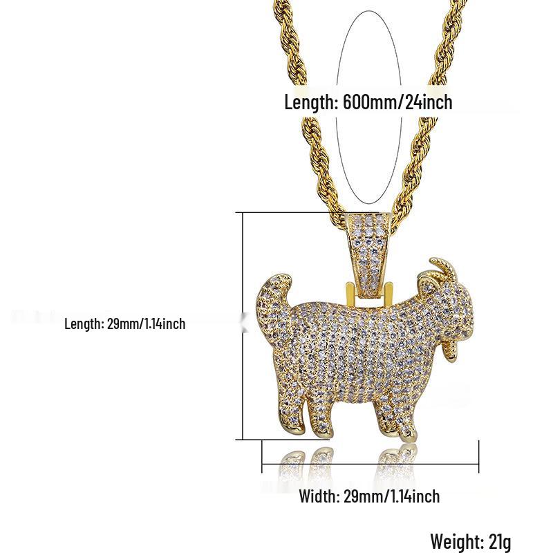 Colorful Dragon and Devil Expression Pendant Necklace - Copper Zircon