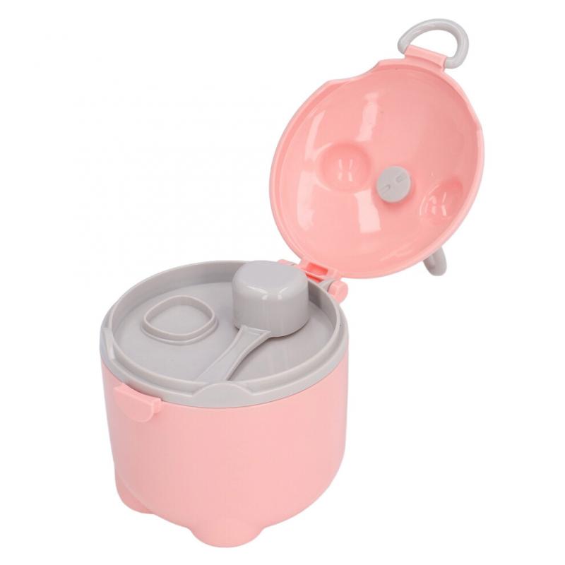 Baby Food Containers Large Pink Safe PP Material Sufficient Capacity Compact Portable Cute Style Powder Dispenser