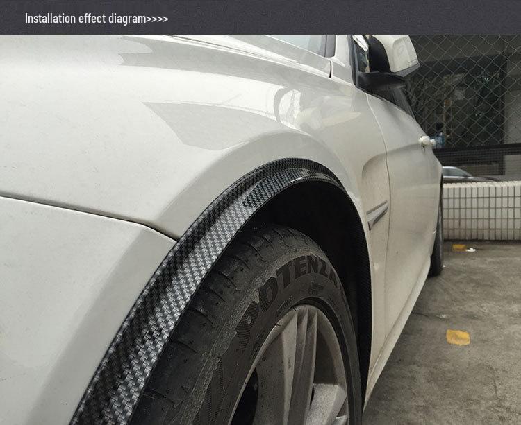 3D Carbon Fiber Wheel Arch Trim: Anti-Collision Soft Rubber Strip & Mudguard Decoration