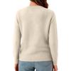 Women's Knitted Color Long Sleeved Round Neck Pullover, Base Shirt, Top
