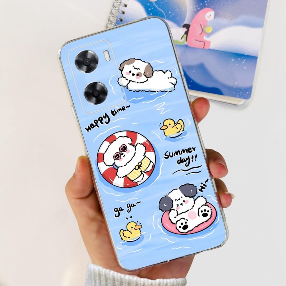 Luxury Silicone Soft Bumper For Oppo A57 A57s A57e A77 A77s Phone Case Cover Beauty Women Fashion Slim Fundas Oppo A77 5G Coque