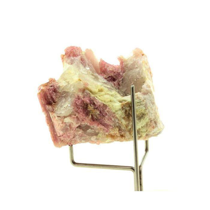 Pierres et Minéraux. Elbaïte Rubellite + Quartz. 270.0 ct. Araçuaí, Minas Gerais, Brésil.