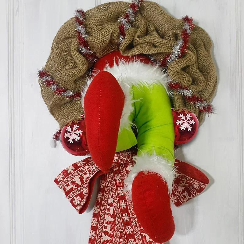 1Pc Christmas Wreaths Creative Front Door Decorations Christmas Home Decorating Props