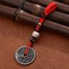 Handmade Red String Blessings Keychain Pendant for Men & Women - Retro Woven Rope Circle Ornament