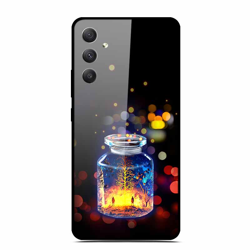 Tempered Glass Cases For Samsung M35 5G Case GalaxyM35 Painted Hard Back Fundas for Samsung Galaxy M35 5G Back Cover Protection