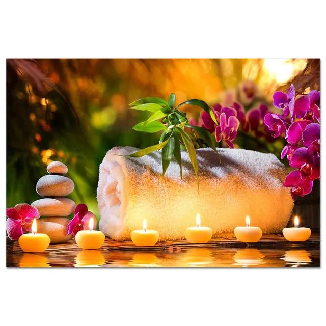 ZEN Poster Stone Bamboo Water Drops Green Leaf Still Life Meditation Wall Art Picture Canvas HD Print Buddha Home Decor Painting