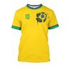 Brazílie Dres Pánské tričko O-výstřih Nadměrné Krátký rukáv Pánské oblečení 3D potisk Výběr brazilské vlajky Tričko fotbalového týmu