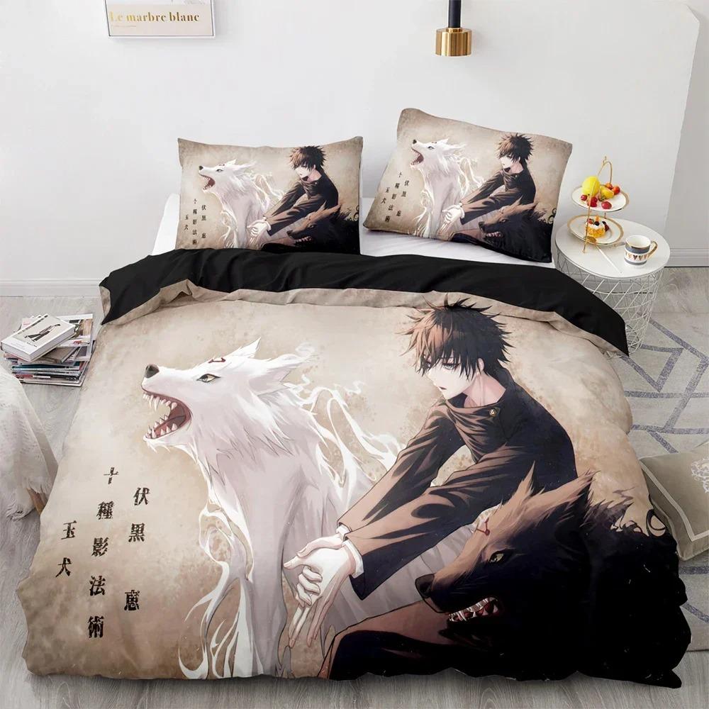 Comforter Anime Jujutsu Kaisen Bedding Set 3D Printed Suitable For Bedroom Kids Home Textile