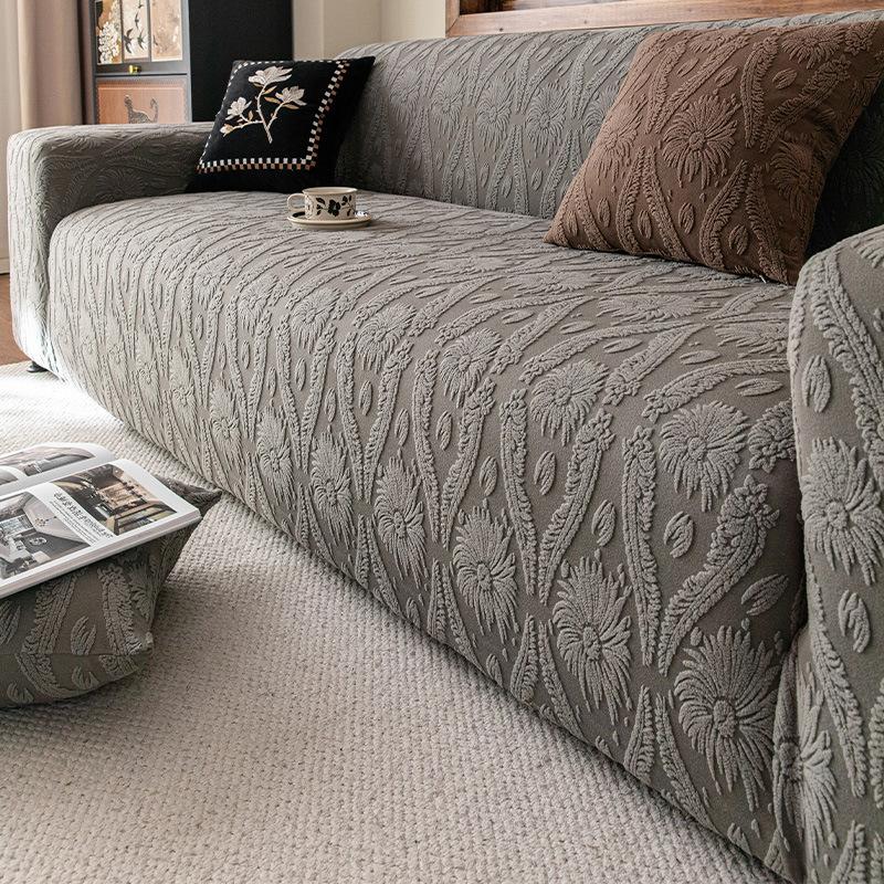 

2026 All Seasons Polar Fleece Jacquard Sofa Cover,Soft Comfortable,Pet-Friendly,for Bedroom,Office,Living Room Home Decoration Single seat-90-140cm темно серый
