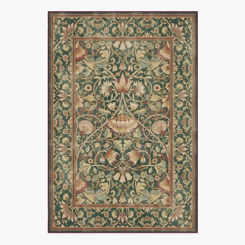 Living Room Carpet Large Size Bedroom Bedside Floor Mat Machine Washable Carpets Spring Flowers Plant Retro Home Decoration Rug