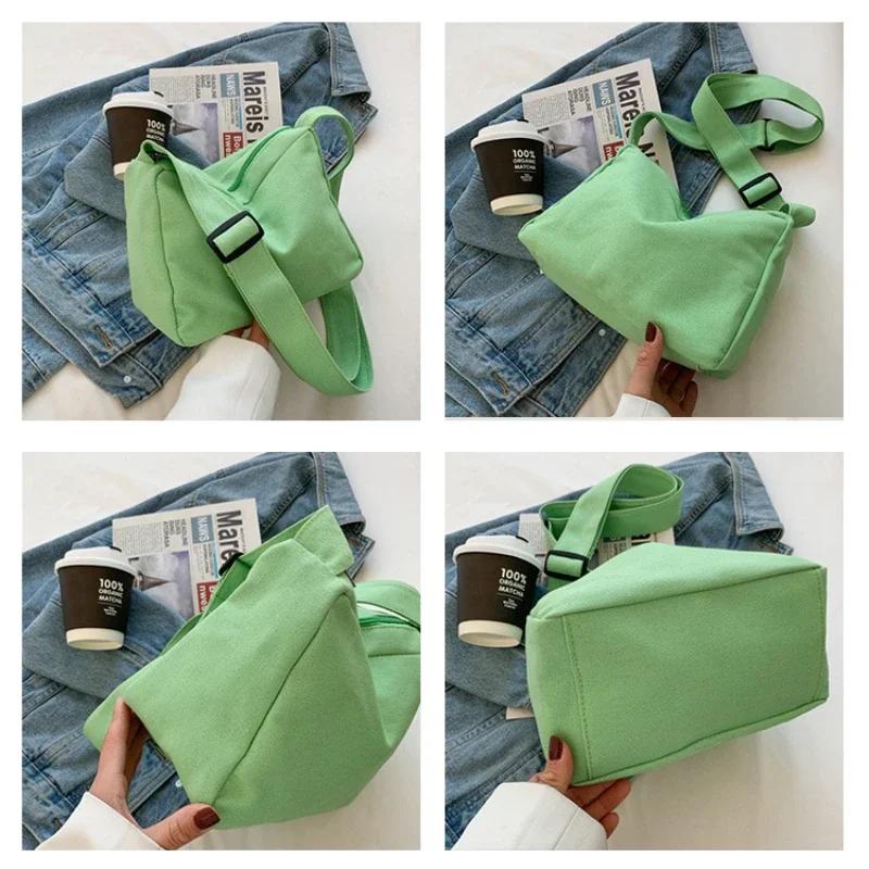 Large-capacity Shoulder Bag New Women's Fashion Simple Commuter Messenger Tote Canvas Bag
