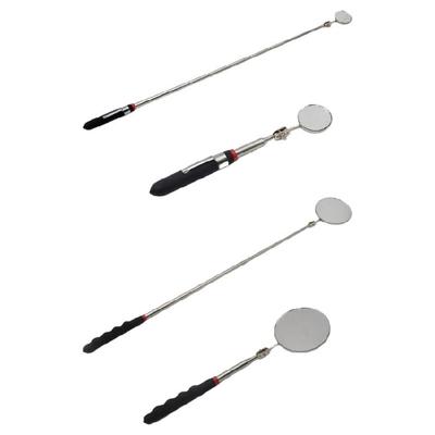 32mm/82mm Inspection Mirror Auto Repair Tool with Long Handle 360 Degree Rotating Telescopic Round Mirror for Technician