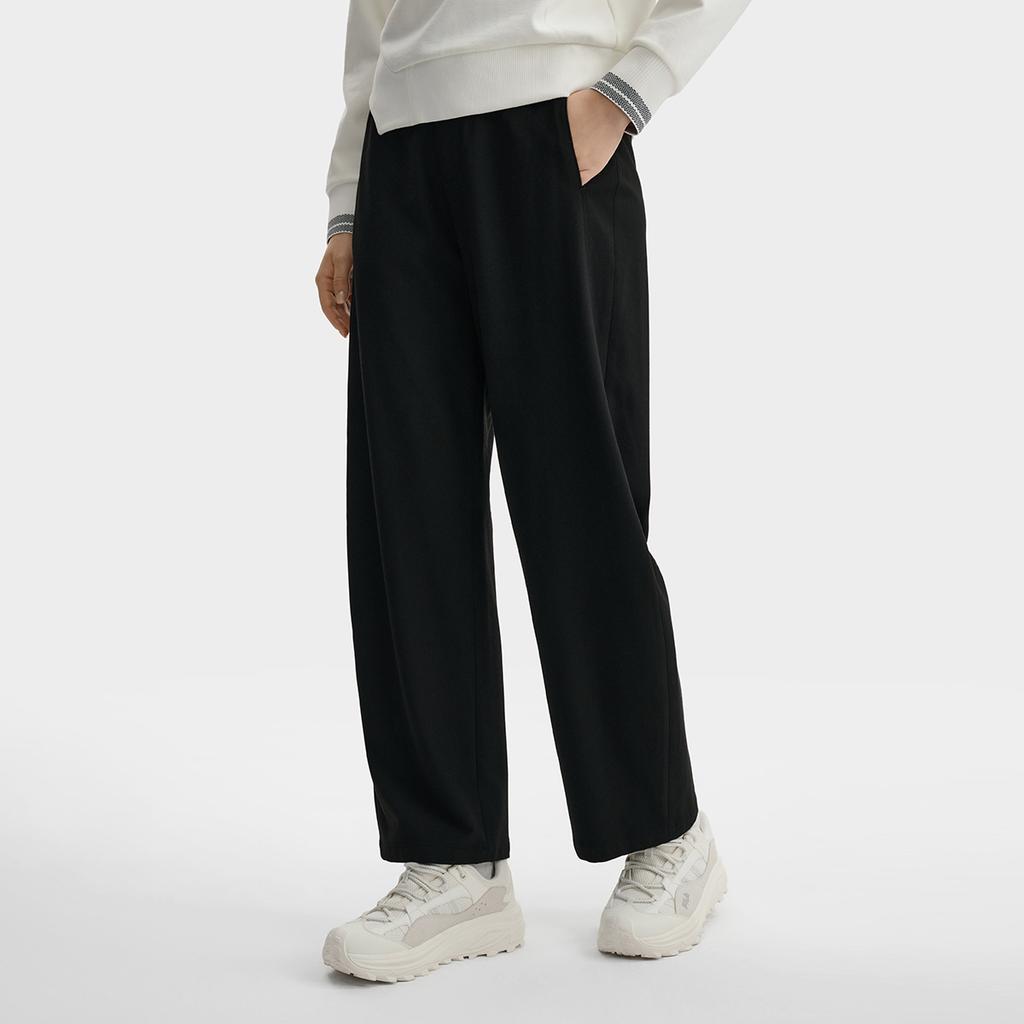 Fila Emerald Fashion Simple Classic Versatile Comfortable Loose Woven Casual Pants Women Bottoms Black F11W544803FBK
