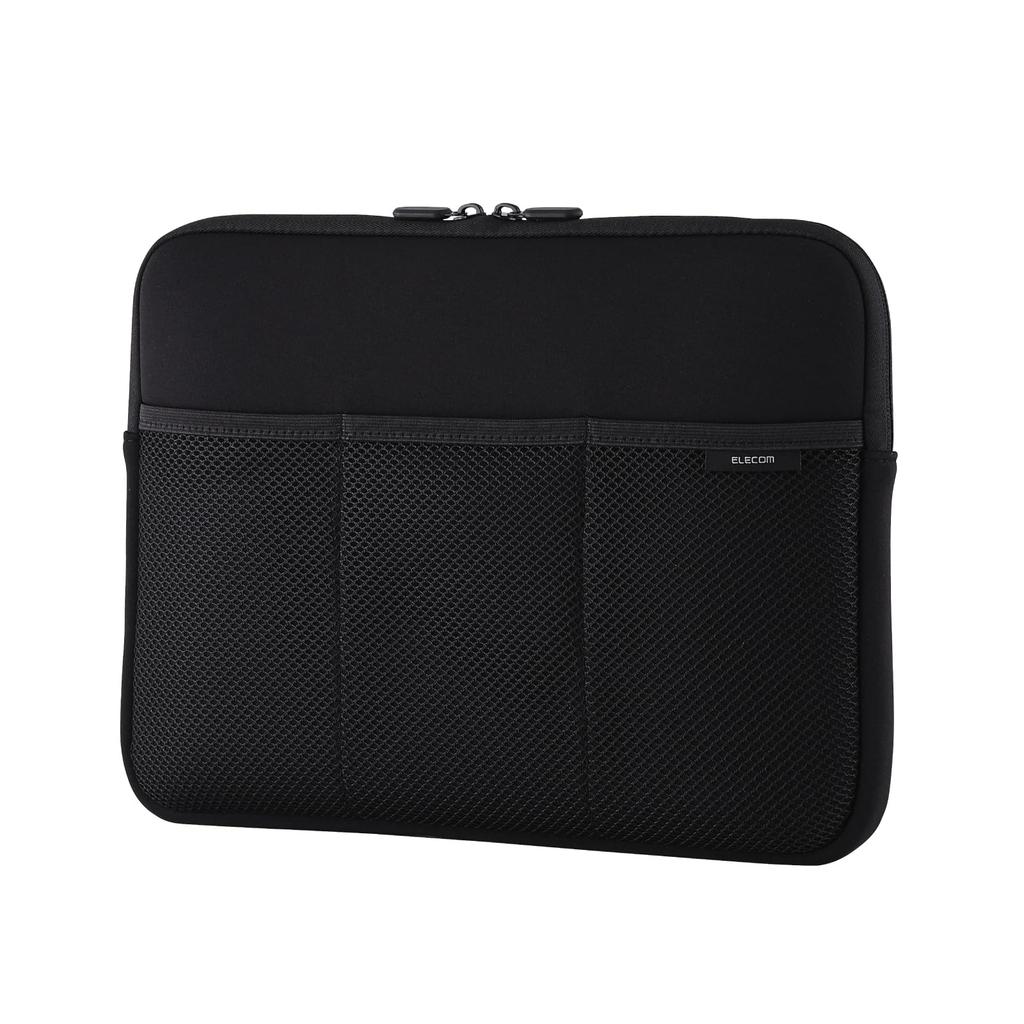 ELECOM Neoprene Laptop Inner Case, 13.3-inch, 3-Pocket Bag, Black, BM-IB3PT13BK