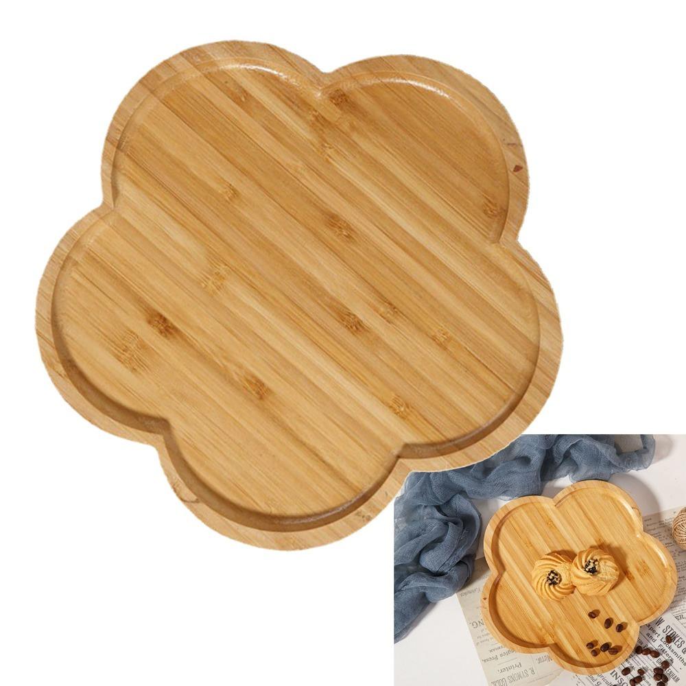 Thickened Serving Plate Bamboos Fruit Dish Water‑proof Storage Tray  Afternoon Tea Flower Shaped