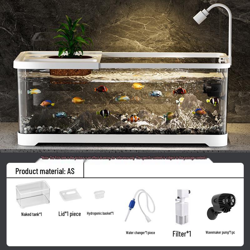 Living Room Ecological Fish Tank with Oxygenation and Wave-Making Features