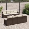 VidaXL Ensemble de canapé de jardin 9 pièces avec coussins Marron Poly Rattan 3346648