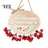 Soft Color Door Number Plate Welcome Sign for Front Door, Entrance Plate, Pastoral Rustic House Wooden Hanging Plaque Home Outdoor Wall Decor Textured
