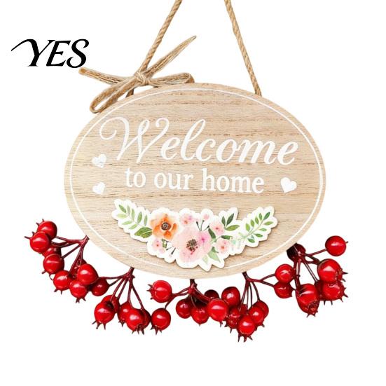 Soft Color Door Number Plate Welcome Sign for Front Door, Entrance Plate, Pastoral Rustic House Wooden Hanging Plaque Home Outdoor Wall Decor Textured