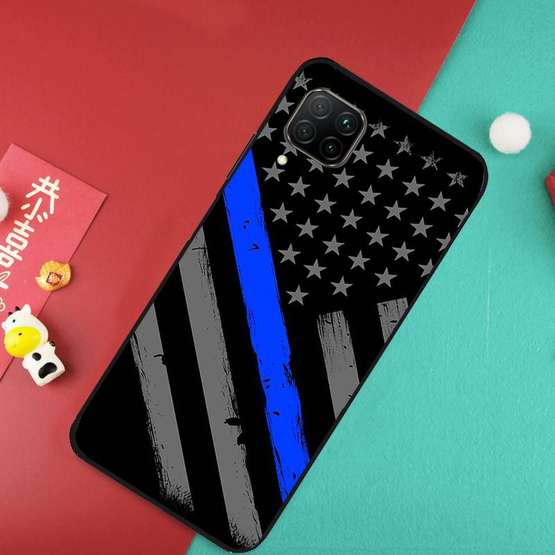 

Police Styled Thin Blue Line Flag For Huawei Nova 12S 9 10 SE 7i 8i 11i 12i Y60 Y61 Y70 Y72 Y73 Y90 Y91 P20 P30 P40 Lite Case Nova 10 SE