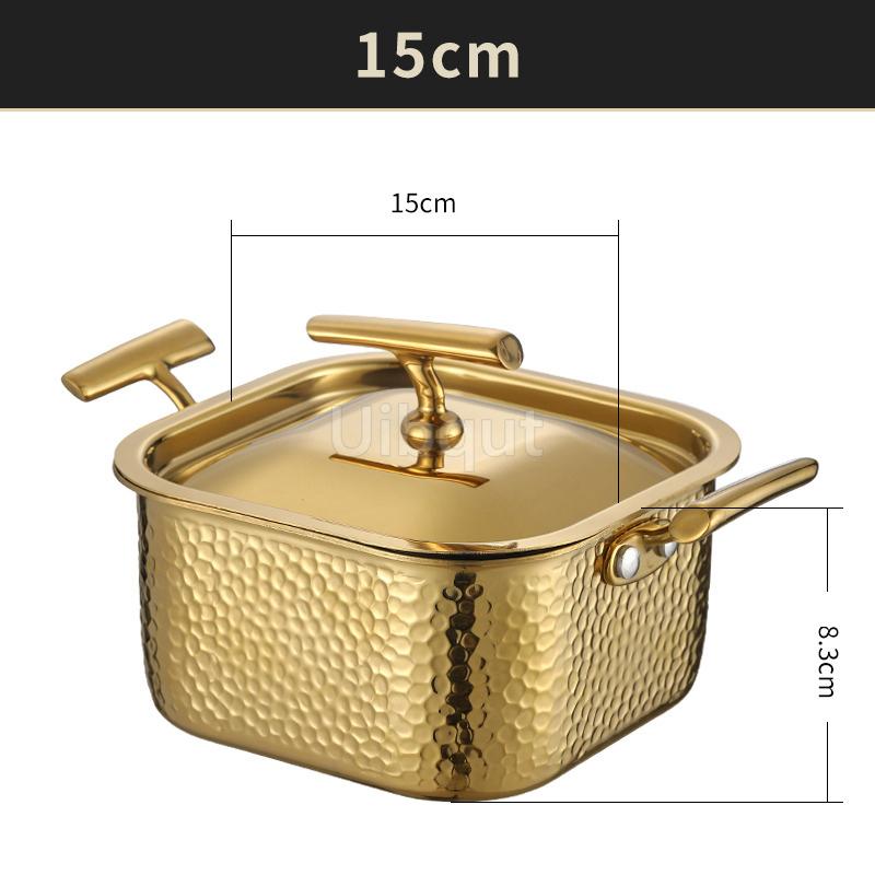 304 Stainless Steel Small Hot Pot One Person, One Pot for Household and Commercial Use Square Personal Hot Pot Chafing Dish