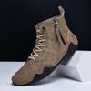 Fashion Classic Men Handmade Leather Ankle Boots 2025 Fashion Zipper Comfortable Short Boots Outdoor Versatile Platform Men Sneakers 48