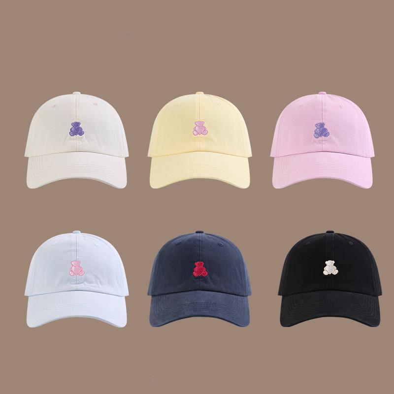 Love Heart Bear Embroidered Baseball Cap With Wide Brim Sunshade For Women Summer 2025