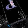 Letters Purple Flower Phone Case For Samsung Galaxy S26 Ultra S25 Plus S24 FE S23 S22 5G S21 S20 Cover Black Soft