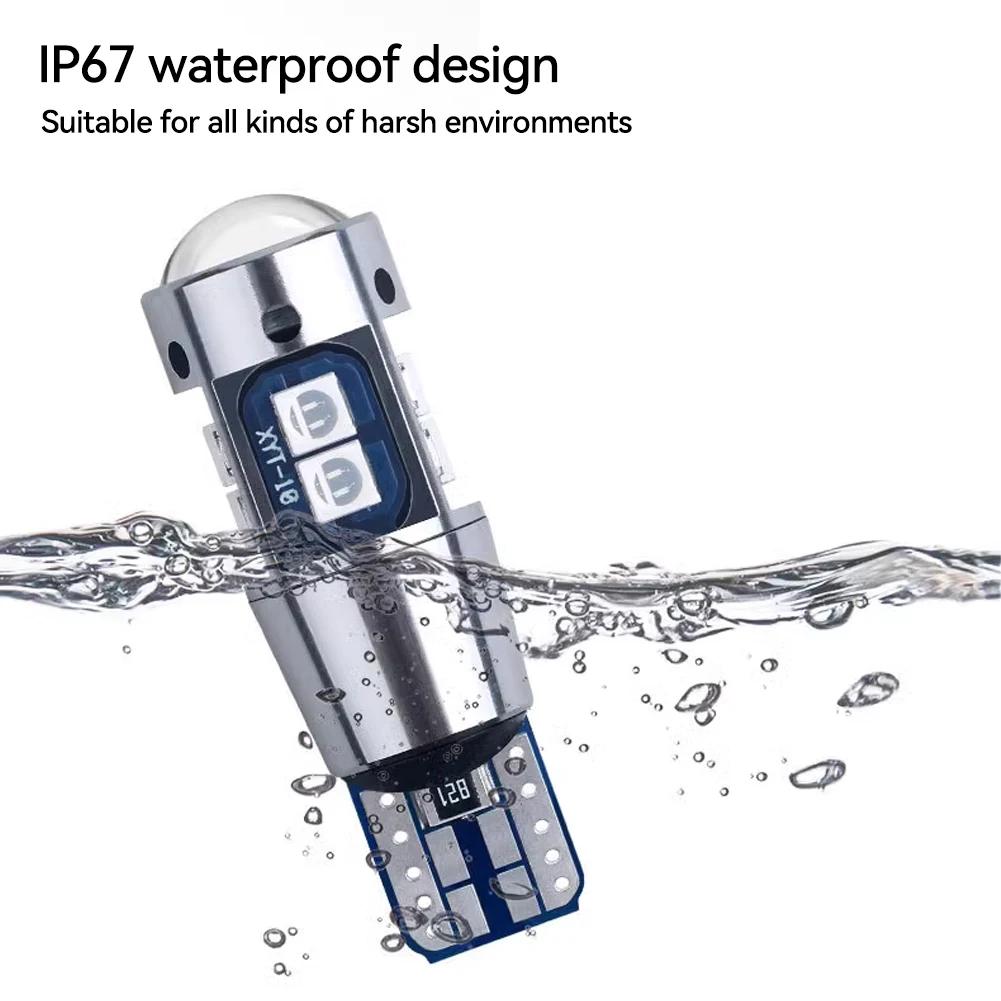 1/2X Super Bright T10 W5W LED Bulbs Canbus No Error 3030 10SMD Auto Wedge Light Turn Side Bulb Interior Reading Lamp White 6000K