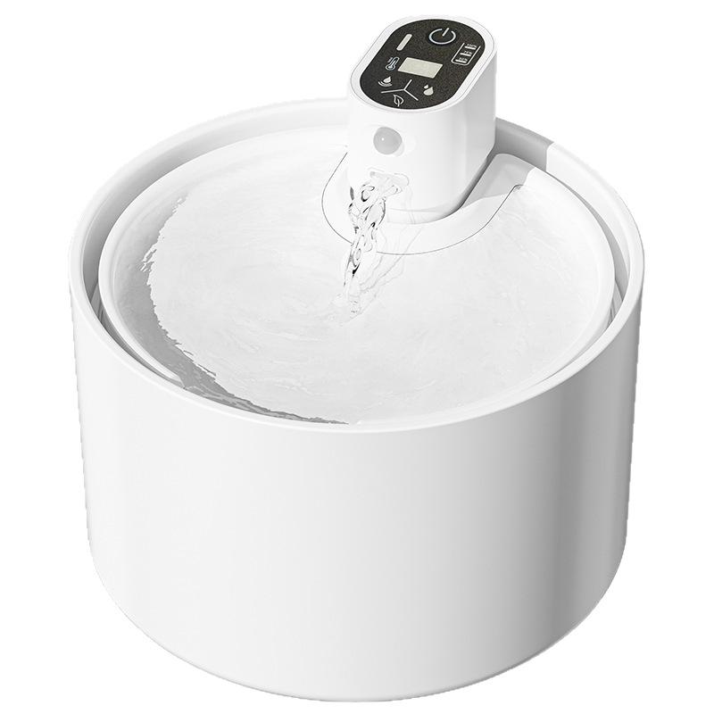 Ceramic Cat Water Fountain with Stainless Steel Circulation
