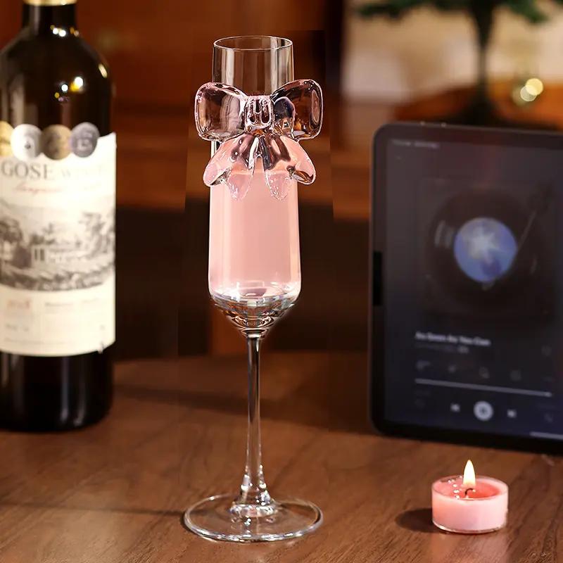 2 Pcs INS Style Crystal Butterfly Wine Glass – Cute Long Stem Goblet for Red Wine, Champagne & Sparkling Drinks