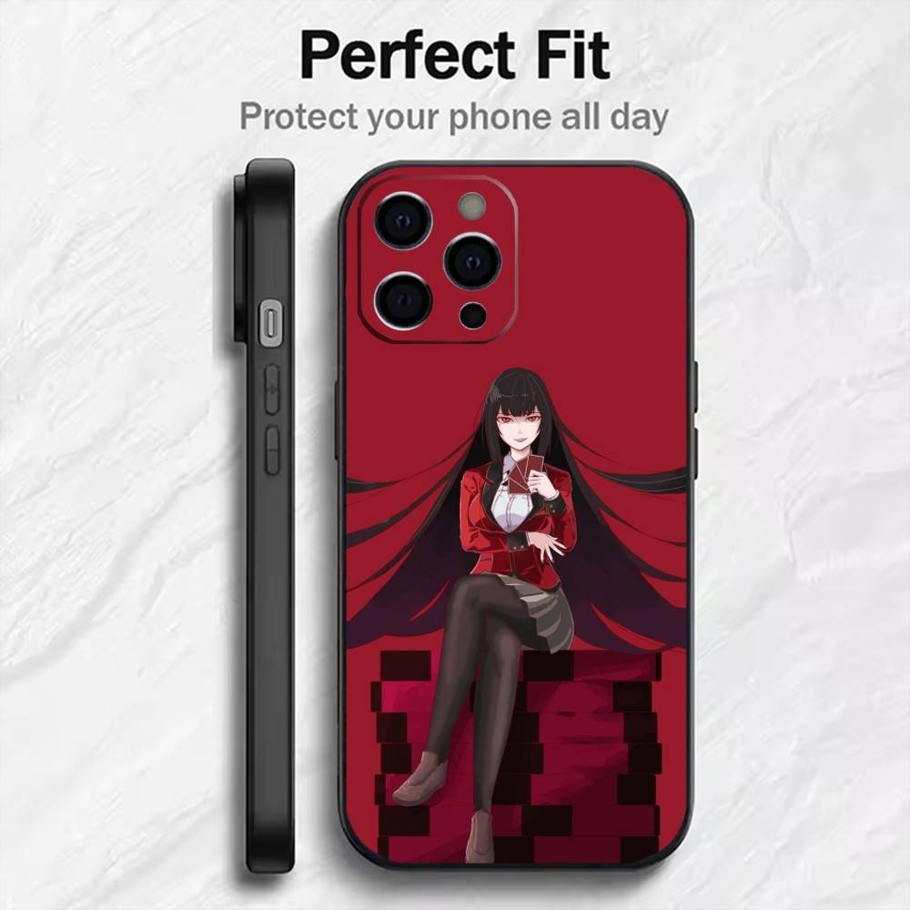 K-Kakegurui Y-Yumeko  Phone Case For iPhone17,16,15,14,13,12 Plus,Max Soft Silicone Black Cover