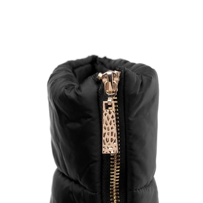 2024 Zimní Dámské Kozačky Nad Koleno Sněhule Dámské PU Patchwork Vodotěsné Prachové Látky Silně Vatované Teplé Plyšové Podšívkové Boty