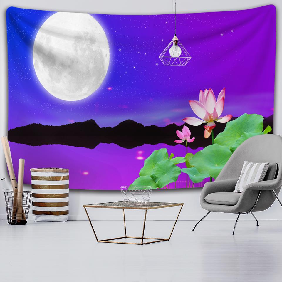 Wall Tapestry, Zen Garden, Massage Stone and Water Lily Beach Towel Throw Blanket Picnic Yoga Mat Family Outfit