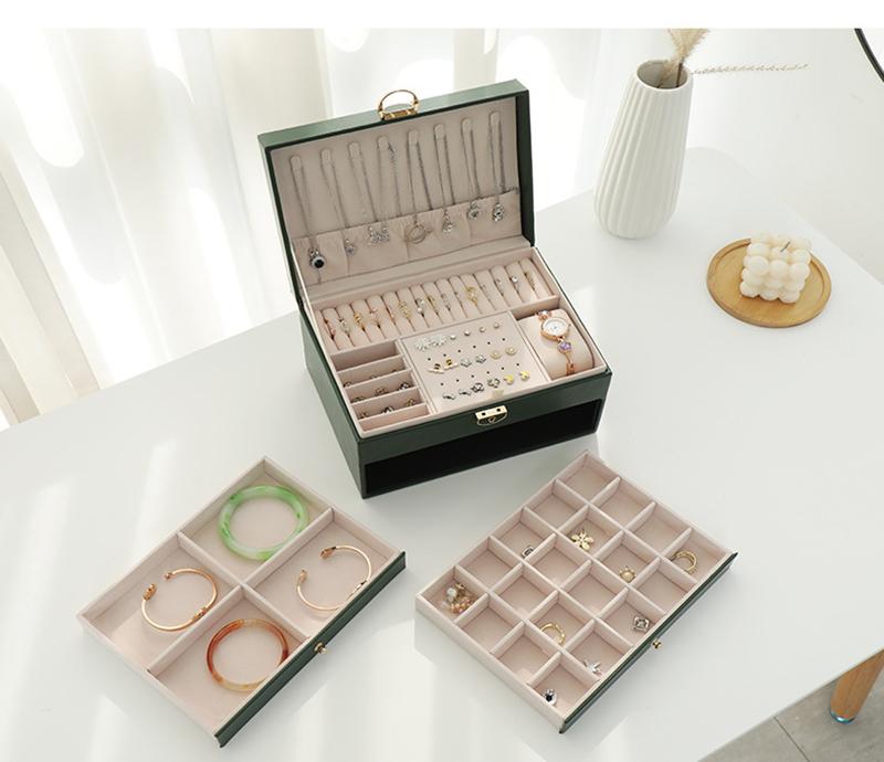 PU Leather Multi-Drawer Jewelry Packaging Case Gift Box Necklace Earring Bracelet Ring Travel Jewellery Organizer
