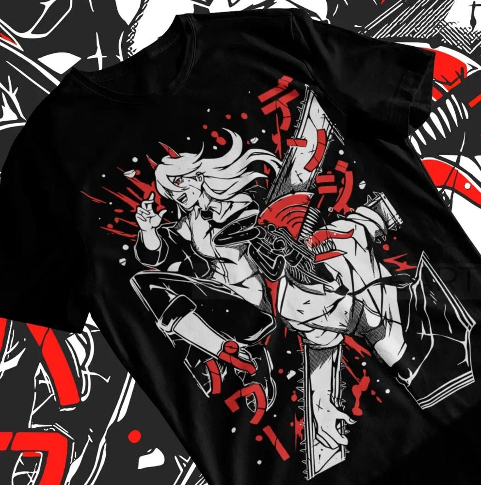 Anime Power Denji Chainsaw Unisex Black TShirt S