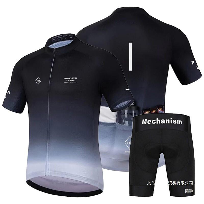 Men Women Cycling Jersey Set Short Sleeve Bike Apparel Quick Dry Milk Silk Riding Outfit