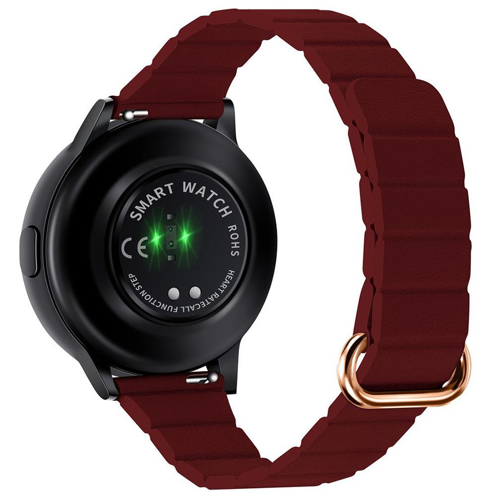 20mm Slim Magnetic Strap for Samsung Galaxy Watch7/6/5 44mm 40mm/5 Pro 45mm Microfiber Leather Watch Band Reverse Buckle Design